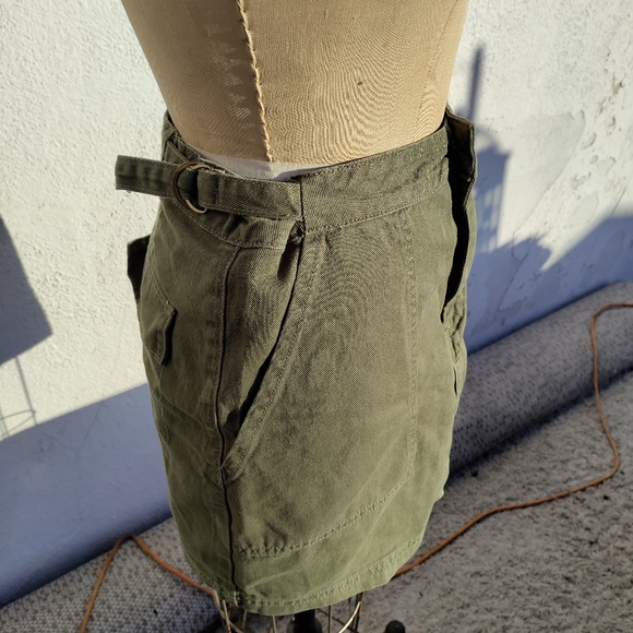 Olive Adjustable Waist Denim Mini Skirt 28 - Picture 3 of 10
